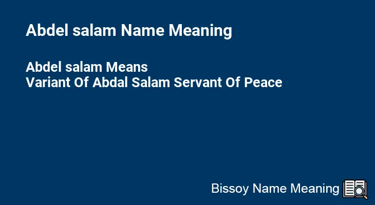 Abdel salam Name Meaning